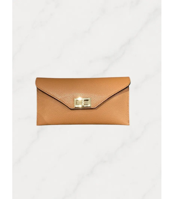 Dámska kožená crossbody škoricová kabelka