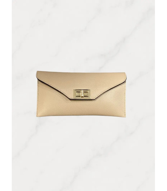 Dámska kožená crossbody béžová kabelka