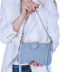 Dámska velúrová crossbody modrá kabelka Hana