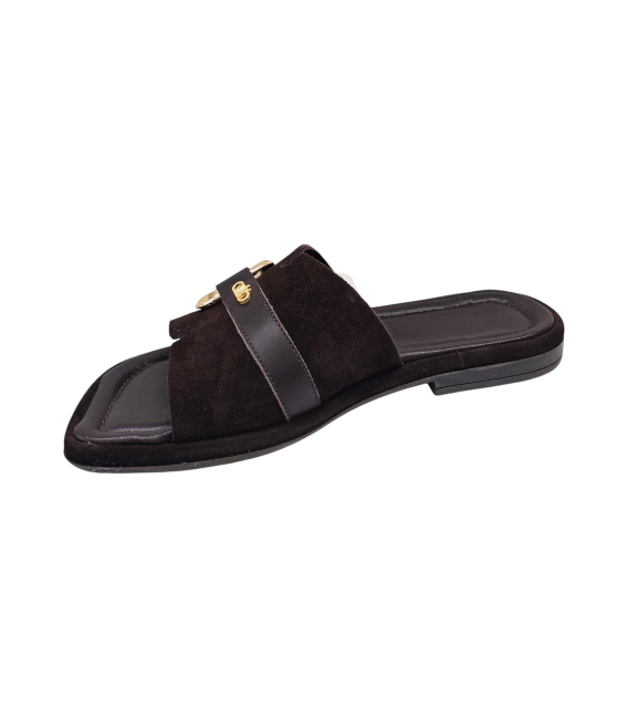 Hnedé letné šľapky s ozdobou 058.4130 brown