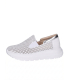Biele perforované slip on mokasíny DTE054
