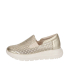 Zlaté perforované slip on mokasíny DTE054