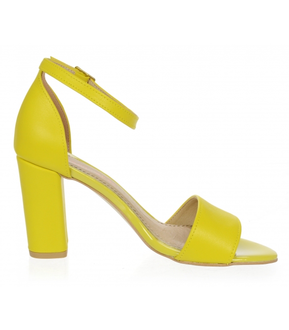 Žlté kožené dámske sandále DSA2050