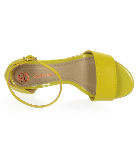 Žlté kožené dámske sandále DSA2050