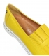 Žlté kožené slip on tenisky s ozdobou D-605