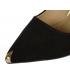 Čierne kožené lodičky so zlatým detailom DLO2117