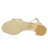 Zlaté kožené sandále na hrubom vzorovanom podpätku DSA2106