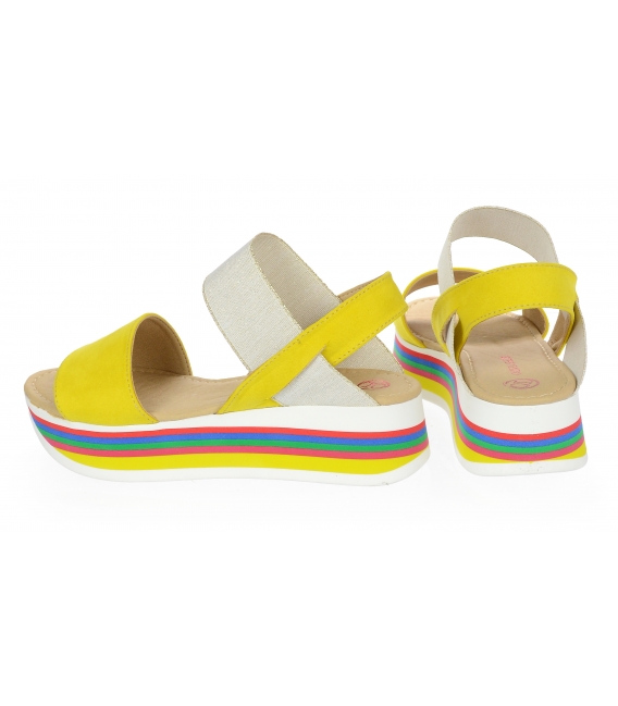 Žlté sandále na farebnej podošve DSA3081