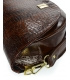 Tmavo hnedá malá elegantná kabelka s kroko vzorom a remienkom Olivia Horseshoe