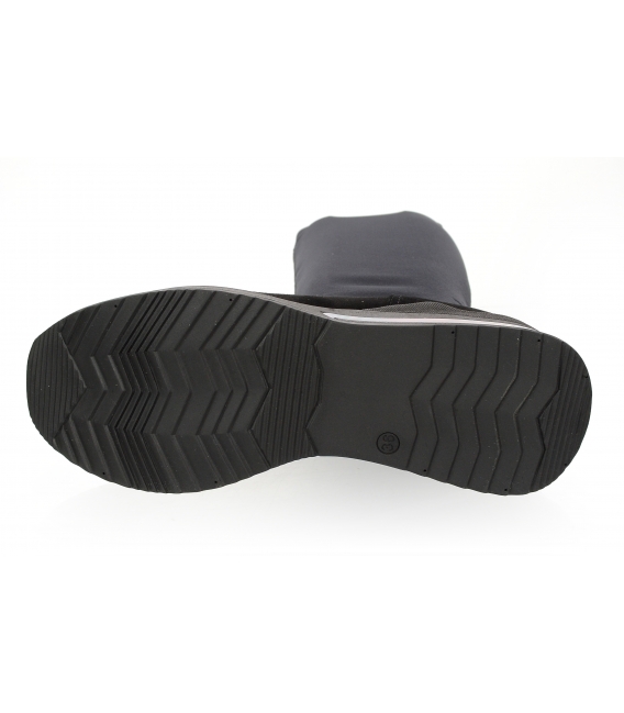 Čierne elastické čižmy s vysokou sárou nad kolená OL DCI029/1 