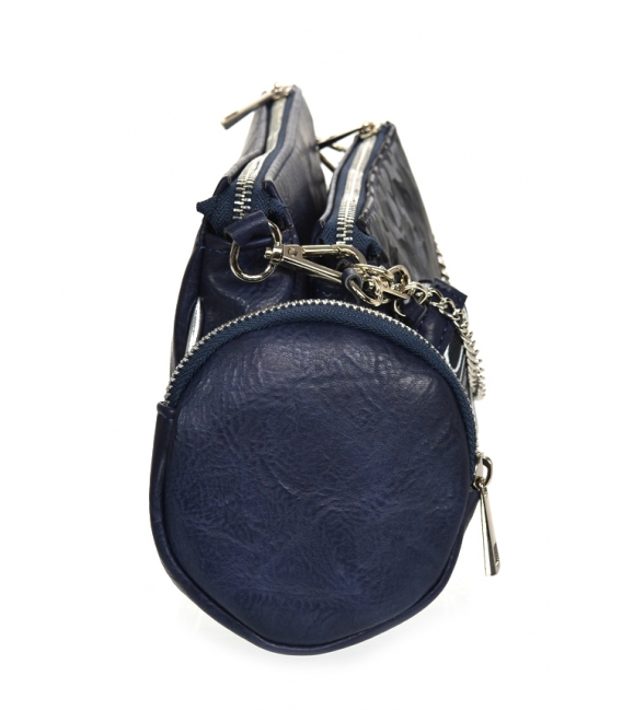Modrá dvojkomorová crossbody kabelka s maskáčovým vzorom ANITA