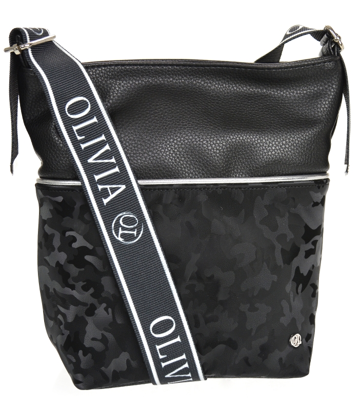 Čierna maskáčová crossbody kabelka NINA