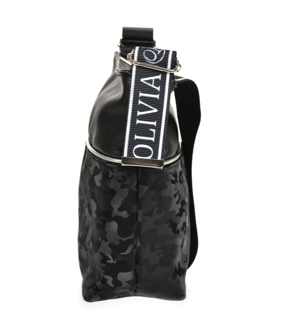 Čierna maskáčová crossbody kabelka NINA