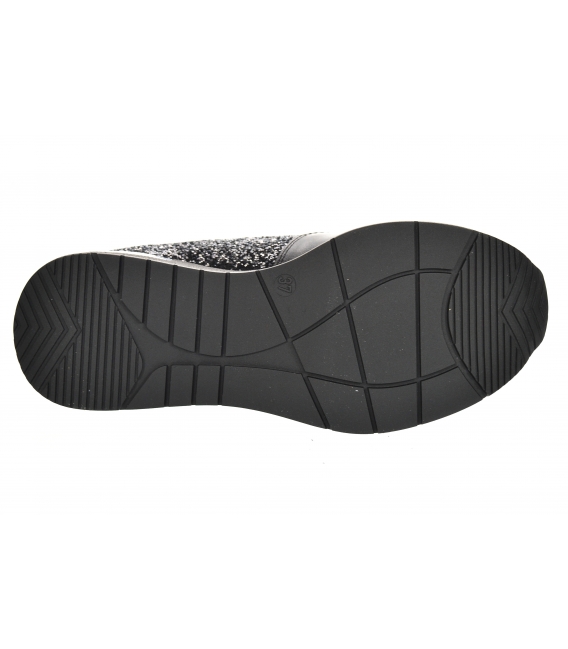Čierne trblietavé lesklé tenisky s elastickým materiálom B800