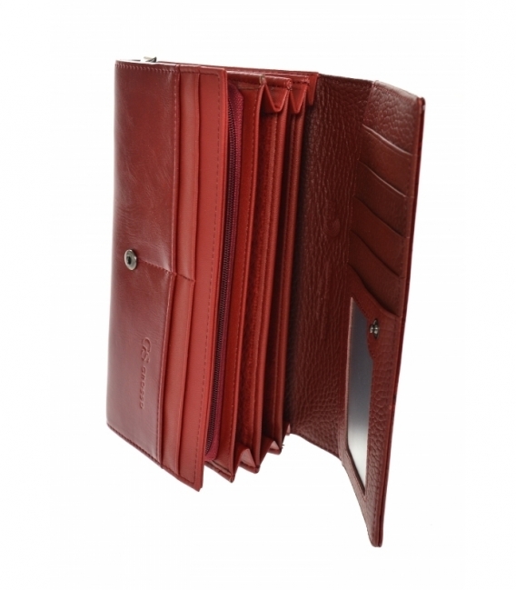 Dámska červená lakovaná peňaženka s motívom listu GROSSO