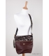 Bordová väčšia crossbody kabelka s maskáčovým vzorom KALISTO