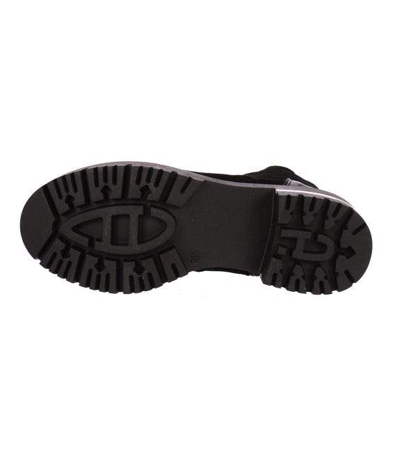 Čierne pohodlné členkové čižmy s ozdobným pásikom na podošve Afrodita OL 3206