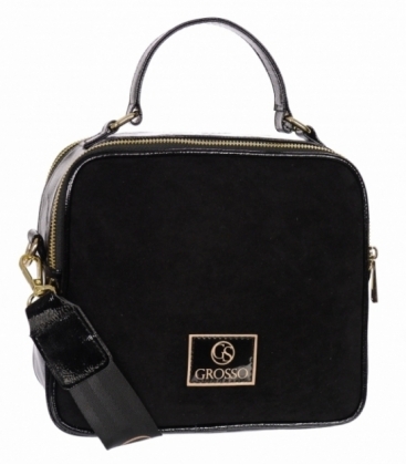 Čierna menšia kabelka so zlatými aplikáciami Grosso JCS0013blck