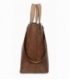 Hnedá elegantná kabelka s béžovými rúčkami Grosso 12B017brown