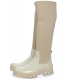 Béžové čižmy s elastickým materiálom pod kolená DCI2279