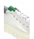 Biele kožené tenisky so zelenými aplikáciami na podošve ZUMA 7142