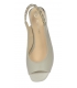 Bielo-sivé kožené sandále na nižšom podpätku s prepletaným kamienkovým zdobením 2372