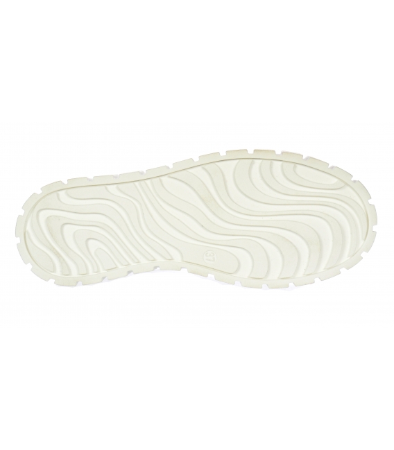 Biele slip-on tenisky s maskáčovým vzorom na podošve rosella DTE3064