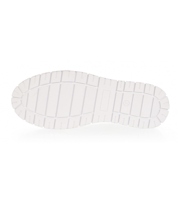 Bielo-strieborné kožené tenisky s jemným vzorom na podošve HANZA DTE2118