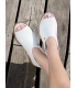 Biele pohodlné sandále z mäkkej kože 3021