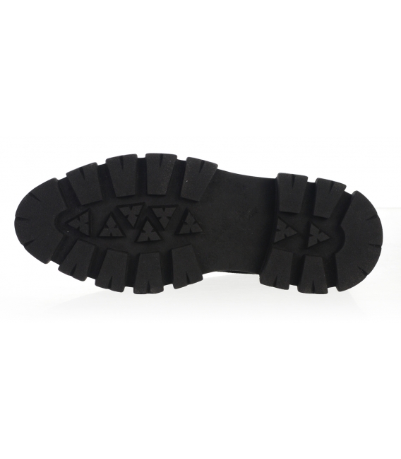 Čierne poltopánky z brúsenej kože s ozdobou na čiernej podošve Aria DBA2335