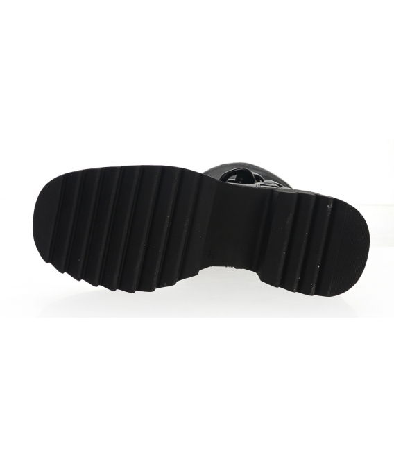 Čierne vysoké elastické čižmy s ozdobou DKO2341-1