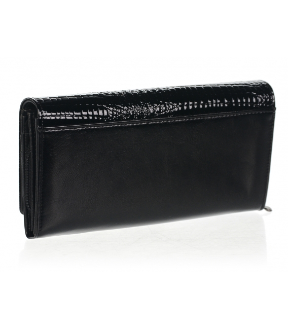 Dámska čierna vzorovaná lakovaná peňaženka PN 20 black