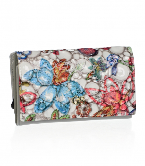 Dámska menšia kvetovaná peňaženka s logom GROSSO