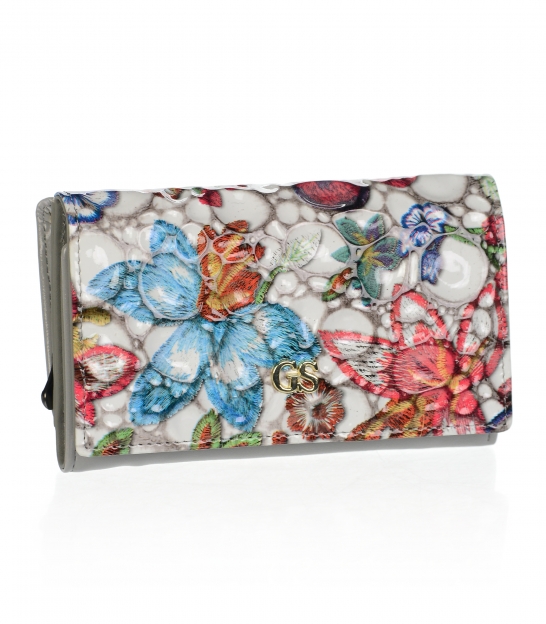 Dámska menšia kvetovaná peňaženka s logom GROSSO