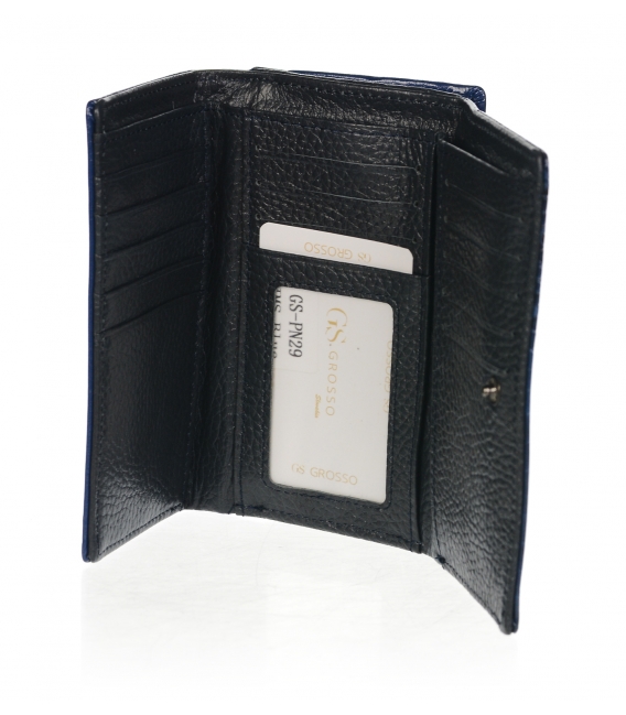 Dámska menšia tmavomodrá peňaženka so vzorom