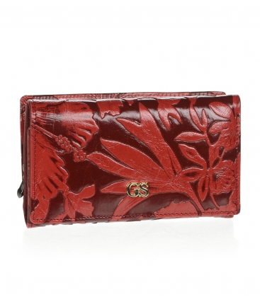 Dámska menšia bordovo červená vzorovaná peňaženka s logom GROSSO