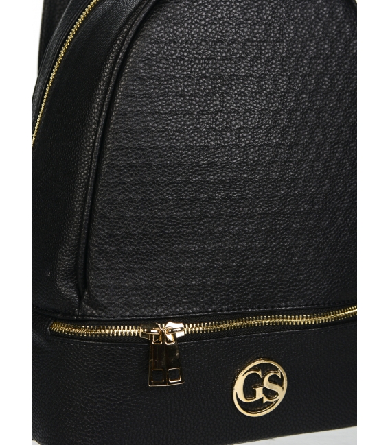 Čierny ruksak so zlatými zipsami AMANDA
