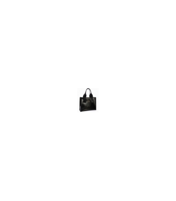 Zvýhodnený set čierne členkové kombinované čižmy s ozdobou DKO2341+kabelka REGINA