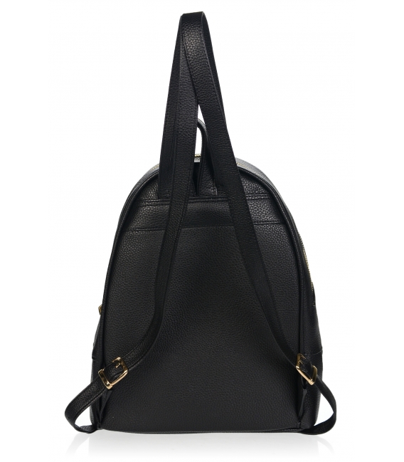 Zvýhodnený set čierne kožené tenisky s potlačou - 7142 Rosella+ ruksak AMANDA black