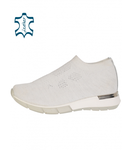 Biele členkové ponožkové tenisky TITANIO 3045