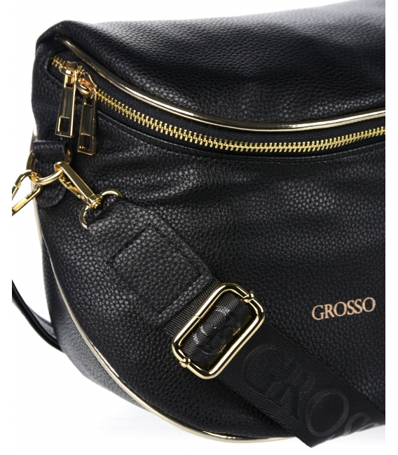 Čierna crossbody kabelka s nápisom GROSSO PENY