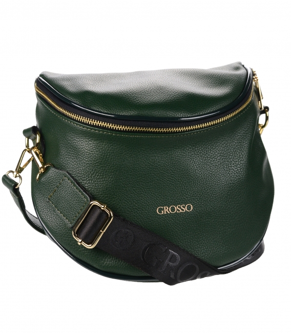 Zelená crossbody kabelka s nápisom GROSSO PENY