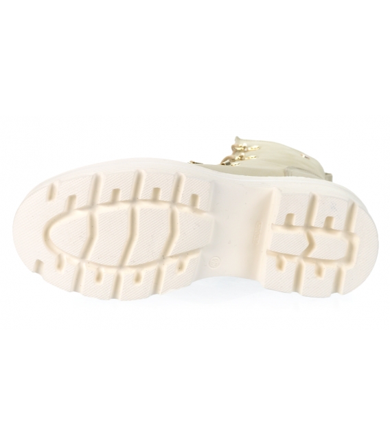 Bežové členkové čižmy z brúsenej kože a kožušinou K1656 beige nubuk