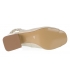Béžové kožené sandále na nižšom podpätku s prepletaným kamienkovým zdobením 2372