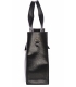 Zvýhodnený set čierne kožené sandále na podpätku 2328+ Kabelka Regina