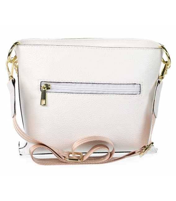Biela crossbody kabelka so zlatou retiazkou a remienkom KAREN