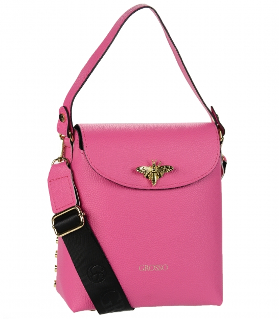 Štýlová ružová kabelka so zlatými doplnkami VERA pink