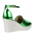 Zelené jednoduché sandále na bielej klinovej podošve DSA2372