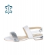 Biele elegantné sandále so strieborným ozdobným elementom DSA2384
