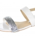 Biele elegantné sandále so strieborným ozdobným elementom DSA2384